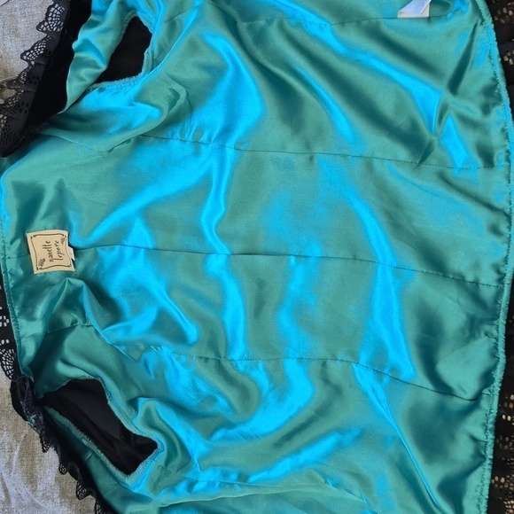 Nanette Lepore Gypsy Rose Black Velvet Tie Lace Ruffle Aplique Beads Jacket Sz 6 - Picture 13 of 13